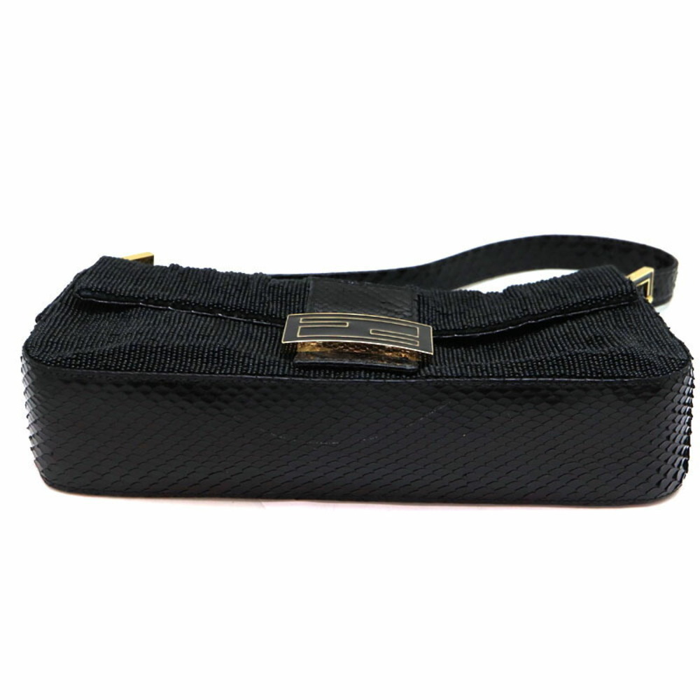 Fendi Mamma Bucket Beads Python Shoulder Bag Black - image 5